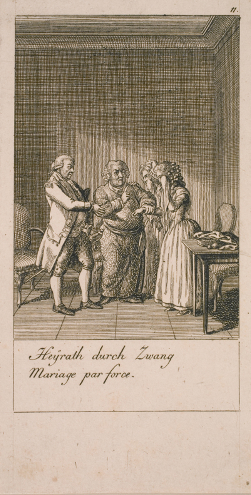 Daniel Nikolaus Chodowiecki, Illustration til giftermålets årsager og følger (Heyrath durch Zwang Mariage par force)