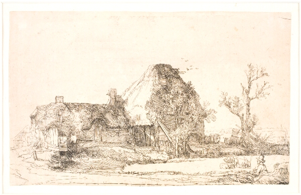 Rembrandt van Rijn, Bondehytte og skitserende tegner