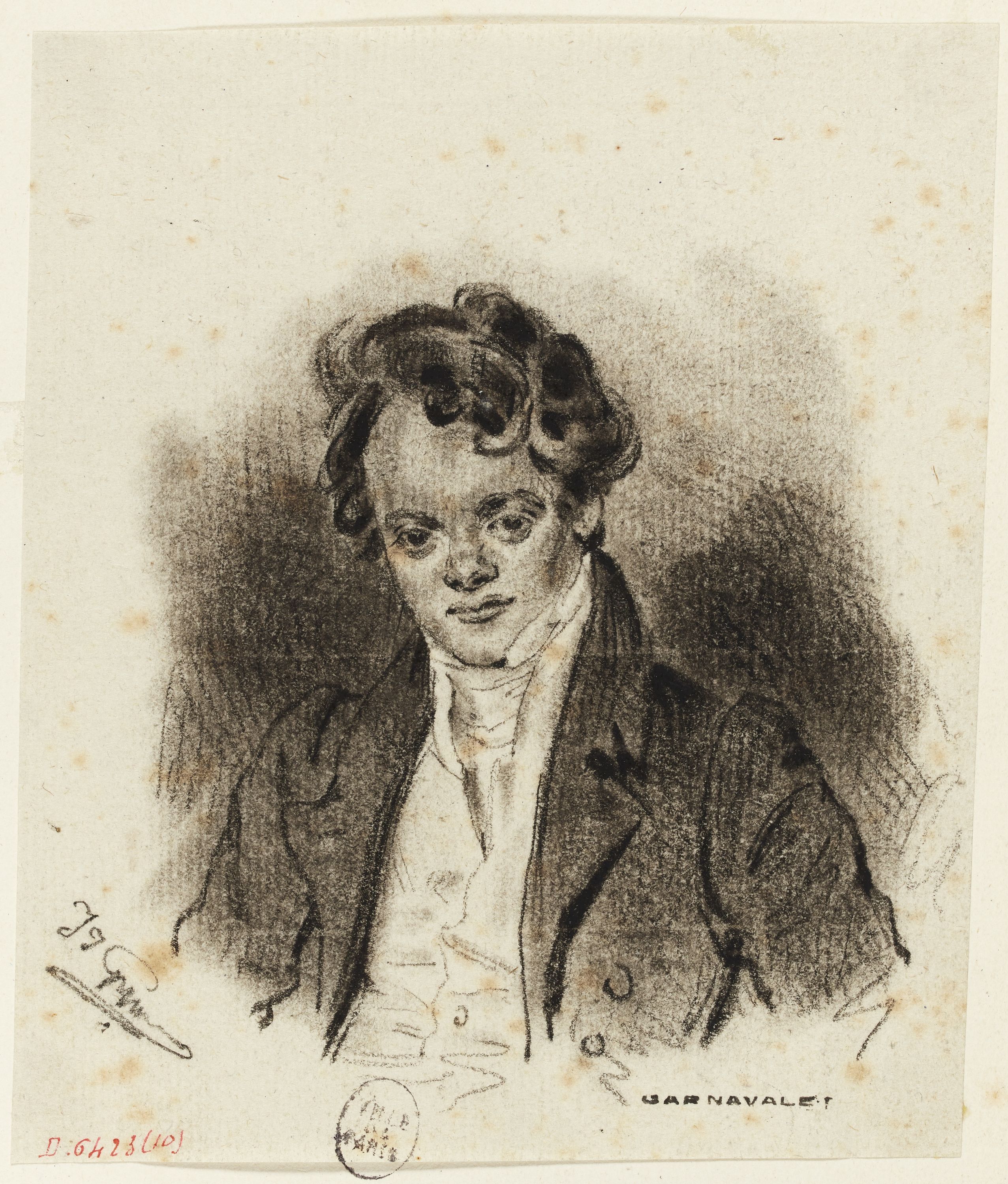 Grandville, Portrait d'un ami, probablement Guiaud (1811-1876)