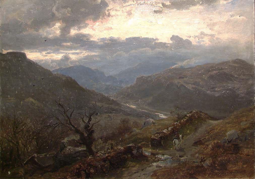 Hans Gude, View of Mountains in Wales