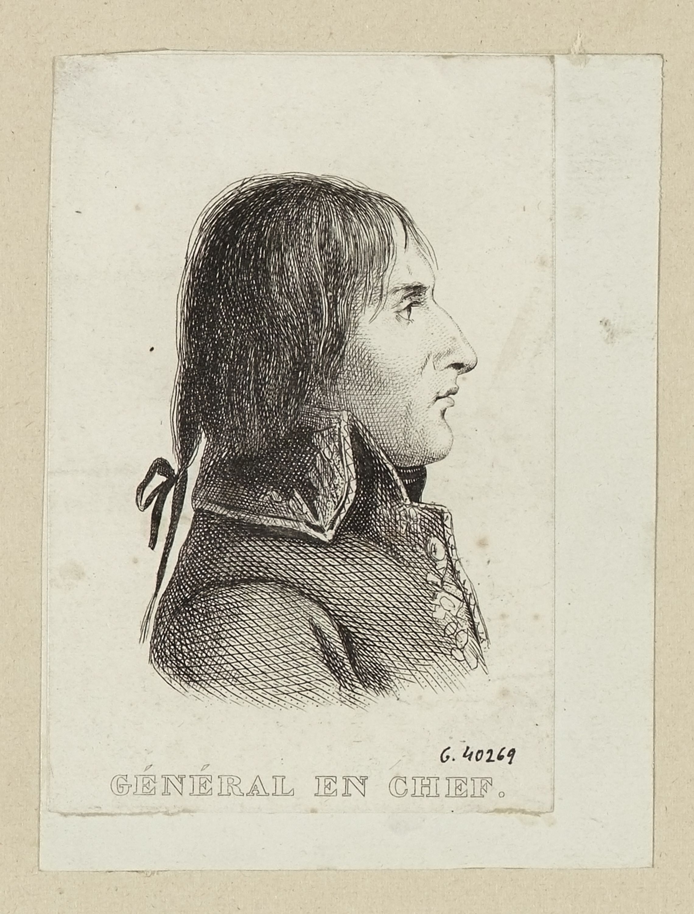 Inconnu, [Bonaparte] Général en chef [Portrait au physionotrace réalisé par Dutertre pendant l'expédition d'Égypte]