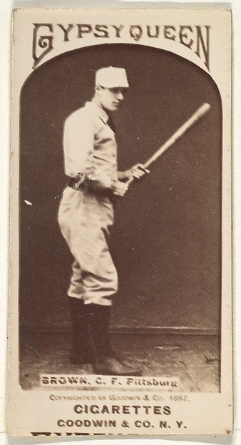 Goodwin & Company, Thomas "Tom" Tarlton Brown, Center Field, Pittsburgh, from the Old Judge series (N172) for Old Judge and Gypsy Queen Cigarettes