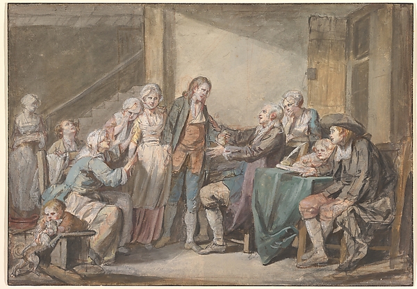 Jean-Baptiste Greuze, Study for "L'Accordée du village"