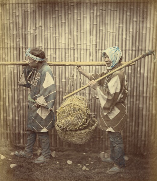 Felice Beato, [Two Japanese Indentured Workers]