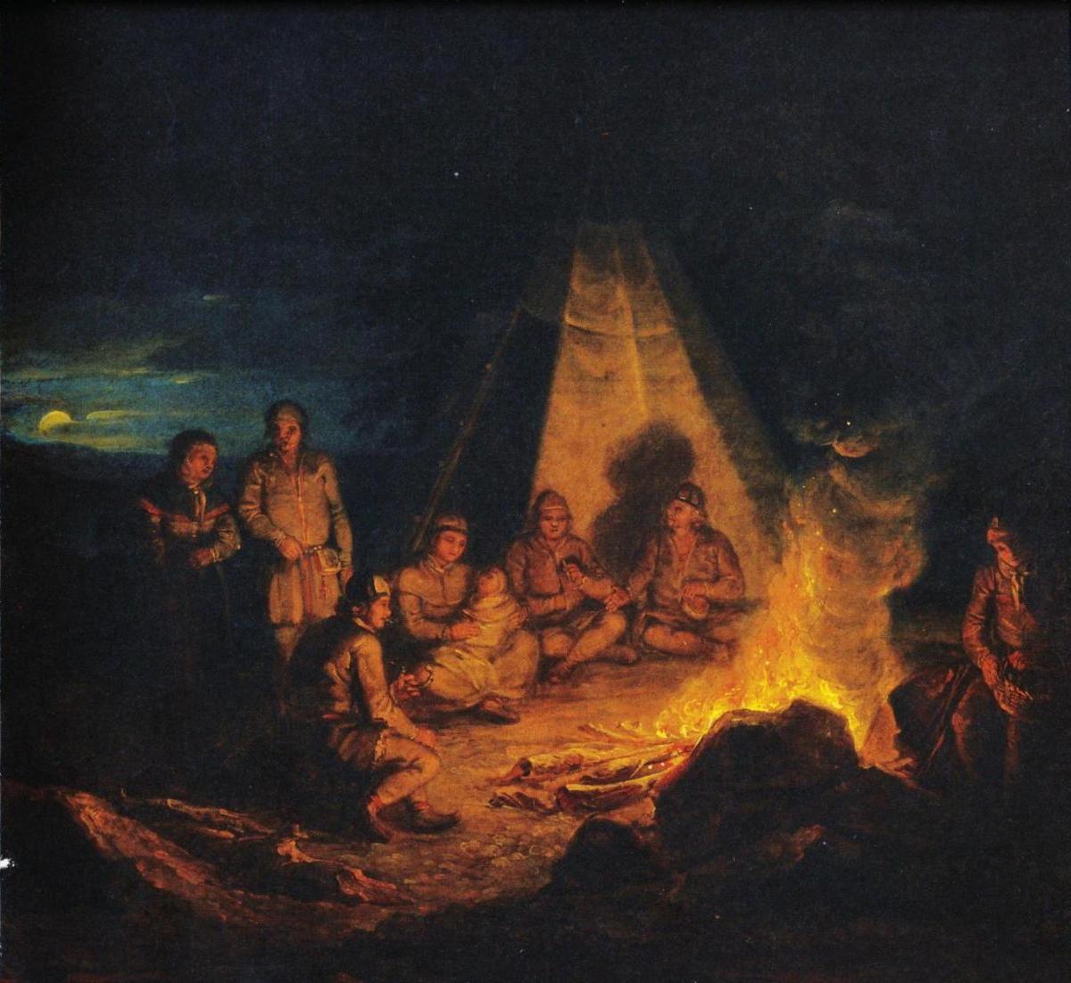 Aleksander Lauréus, Lapps around a Fire