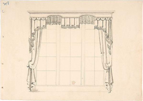 Anonymous, British, 19th century, Design for Fringed Curtains