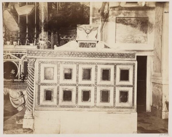 Parker, John Henry, Church and Altar Decoration, S. Cesareo - Screen with Cosmati Mosaic-work and panels of porphyry