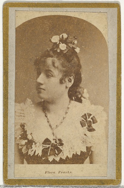 Allen & Ginter, Flora Franks, from the Actresses and Celebrities series (N60, Type 2) promoting Little Beauties Cigarettes for Allen & Ginter brand tobacco products