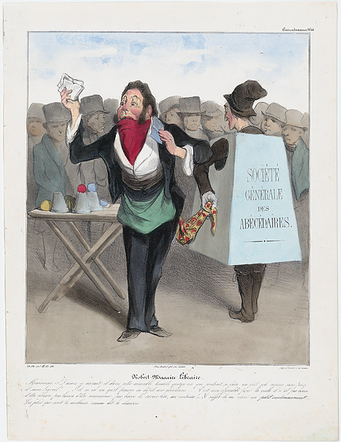 Honoré Daumier, Plate 14: Robert Macaire bookseller, from 'Caricaturana,' published in Les Robert Macaires