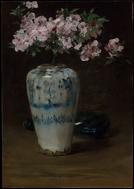 William Merritt Chase, Pink Azalea—Chinese Vase