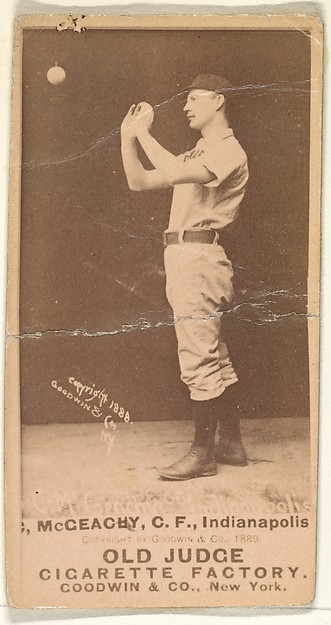 Goodwin & Company, Jack McGeachey, Center Field, Indianapolis, from the Old Judge series (N172) for Old Judge Cigarettes