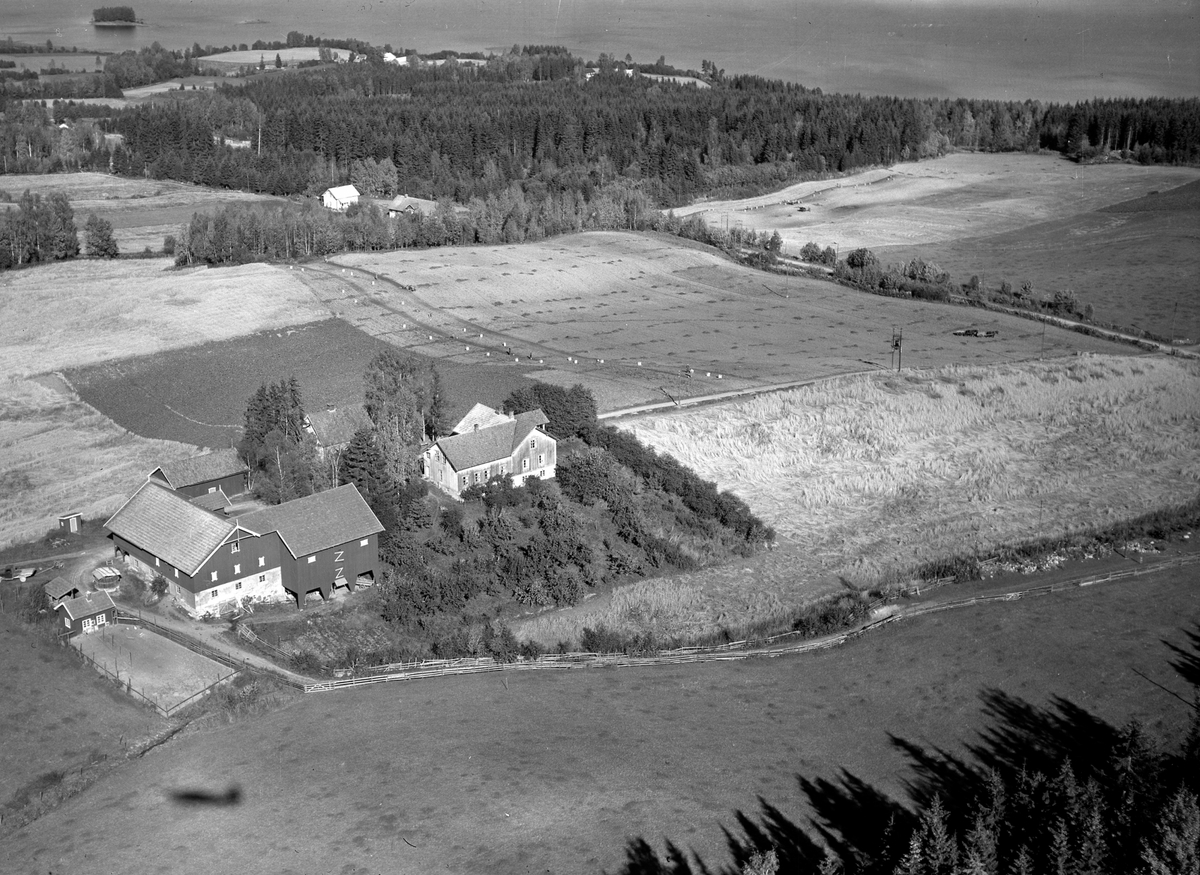 Anno Domkirkeodden, Flyfoto, gardsbruk, Godager, Nes, Hedmark.