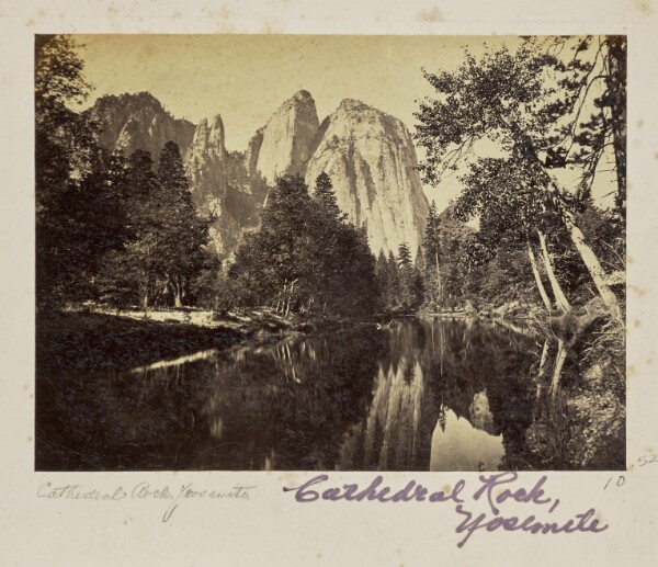 Carleton Watkins, Cathedral Rocks, 2600 feet, Yosemite Valley, Mariposa County, CAL. (no. 1008)