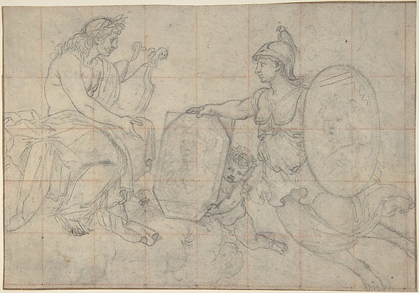 Eustache Le Sueur, Minerva Presenting Two Portraits to Apollo