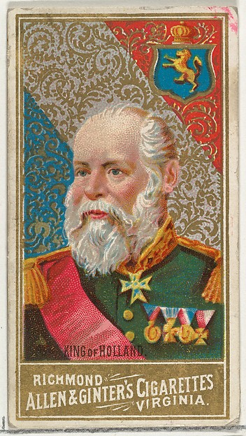 Allen & Ginter, King of Holland, from World's Sovereigns series (N34) for Allen & Ginter Cigarettes