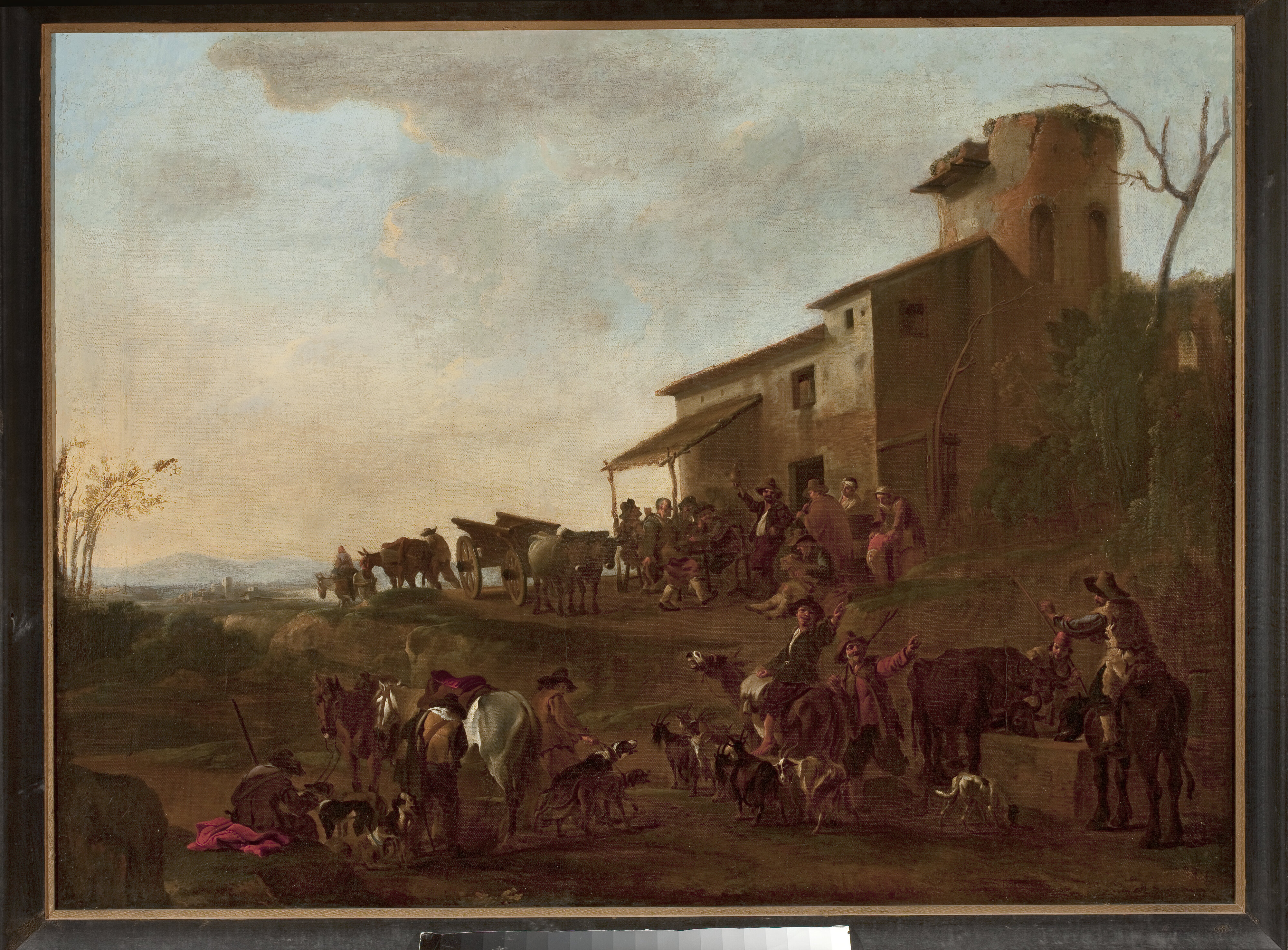 Jan Miel, Scene in front of a tavern