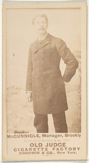 Goodwin & Company, McGunnigle, Manager, Brooklyn Bridegrooms, from the Old Judge series (N172) for Old Judge Cigarettes