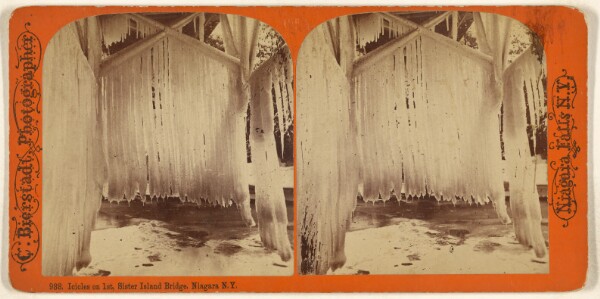 Charles Bierstadt, Icicles on 1st, Sister Island Bridge, Niagara N.Y.