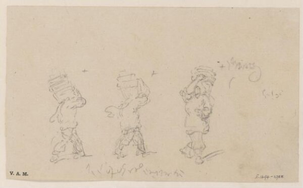 George Chinnery, Three sketches of a Chinese porter