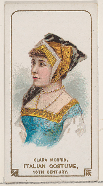 W. Duke, Sons & Co., Clara Morris in Italian Costume of the 16th Century, from the set Actors and Actresses, First Series (N70) for Duke brand cigarettes