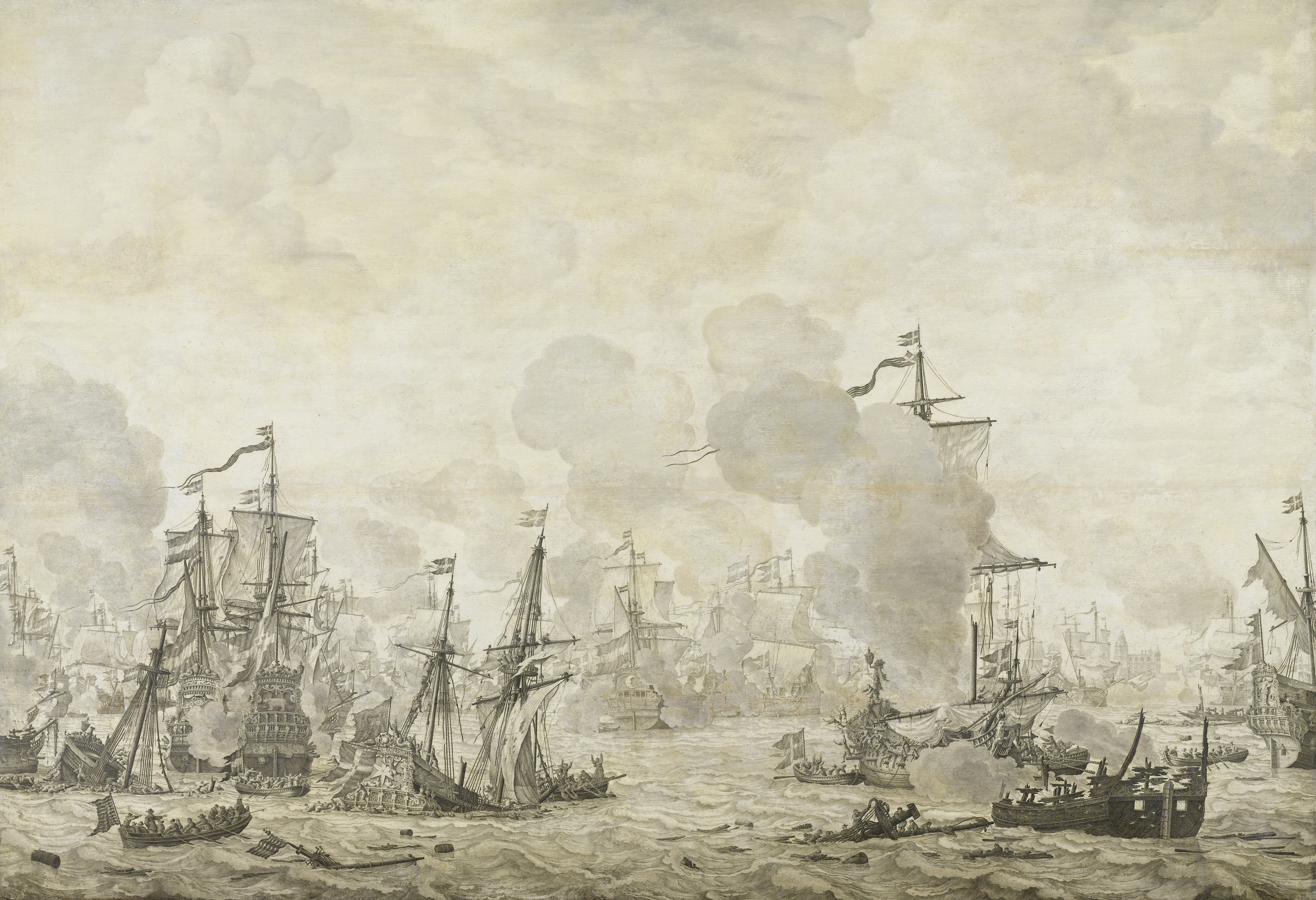 Willem van de Velde the Elder, Episode from the Battle of the Sound between the Dutch and Swedish fleets, 8 November 1658