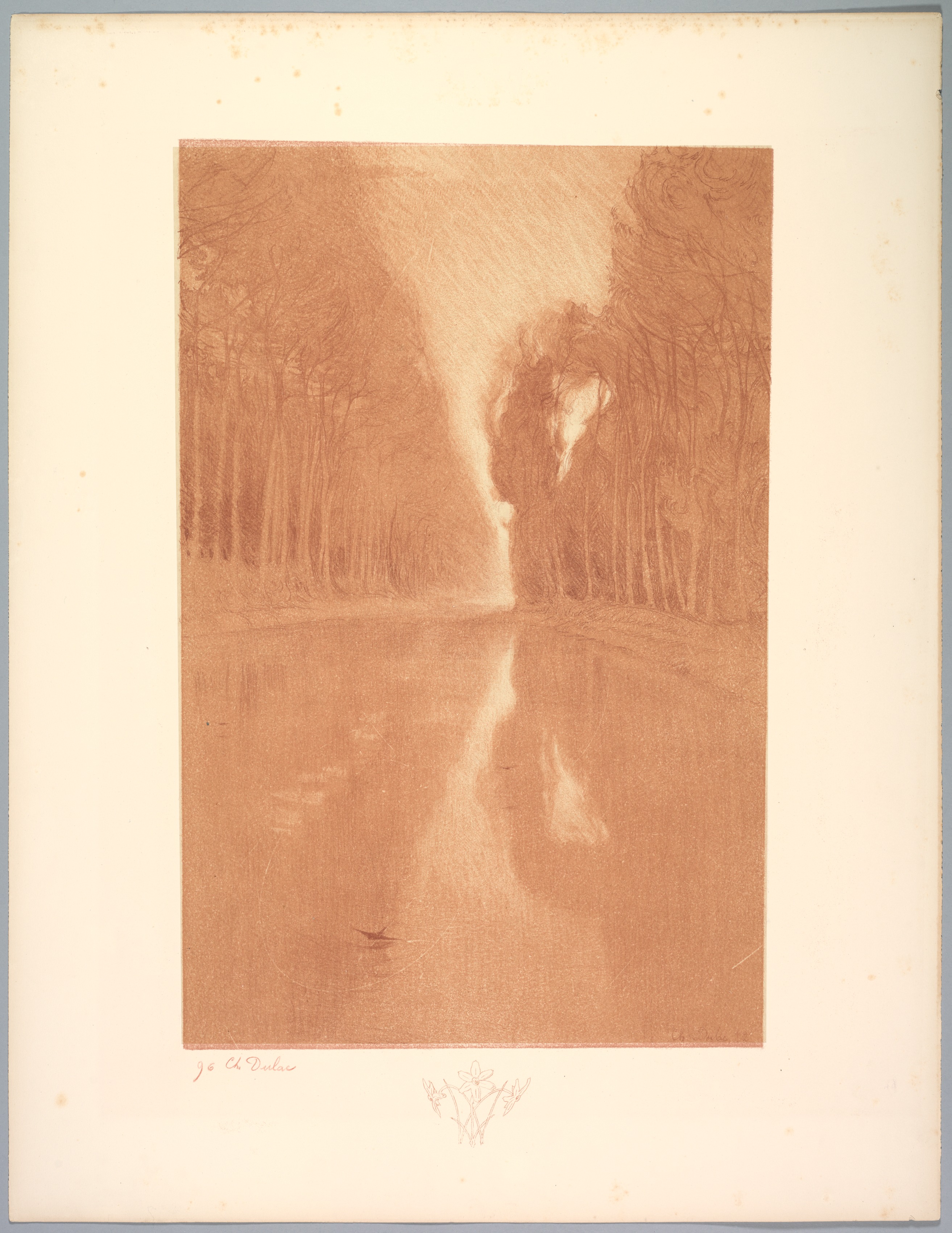Charles Marie Dulac, Suite de Paysages: Landscape, Plate 2, Remarque, Starflowers