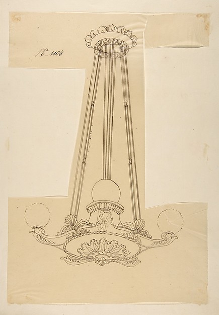 Anonymous, French, 19th century, Design for a Chandelier