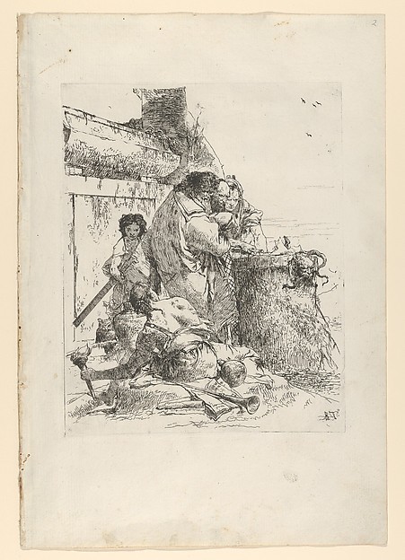 Giovanni Battista Tiepolo, Three magicians burning a snake, from the Scherzi
