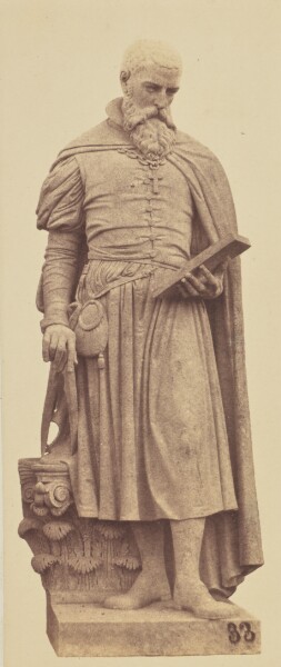Édouard Baldus, ["Lescot", Statue by Henri Joseph François de Triqueti, Decoration of the Louvre, Paris]