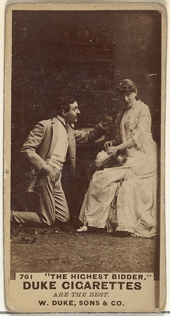 W. Duke, Sons & Co., Card Number 761, "The Highest Bidder," from the Actors and Actresses series (N145-7) issued by Duke Sons & Co. to promote Duke Cigarettes