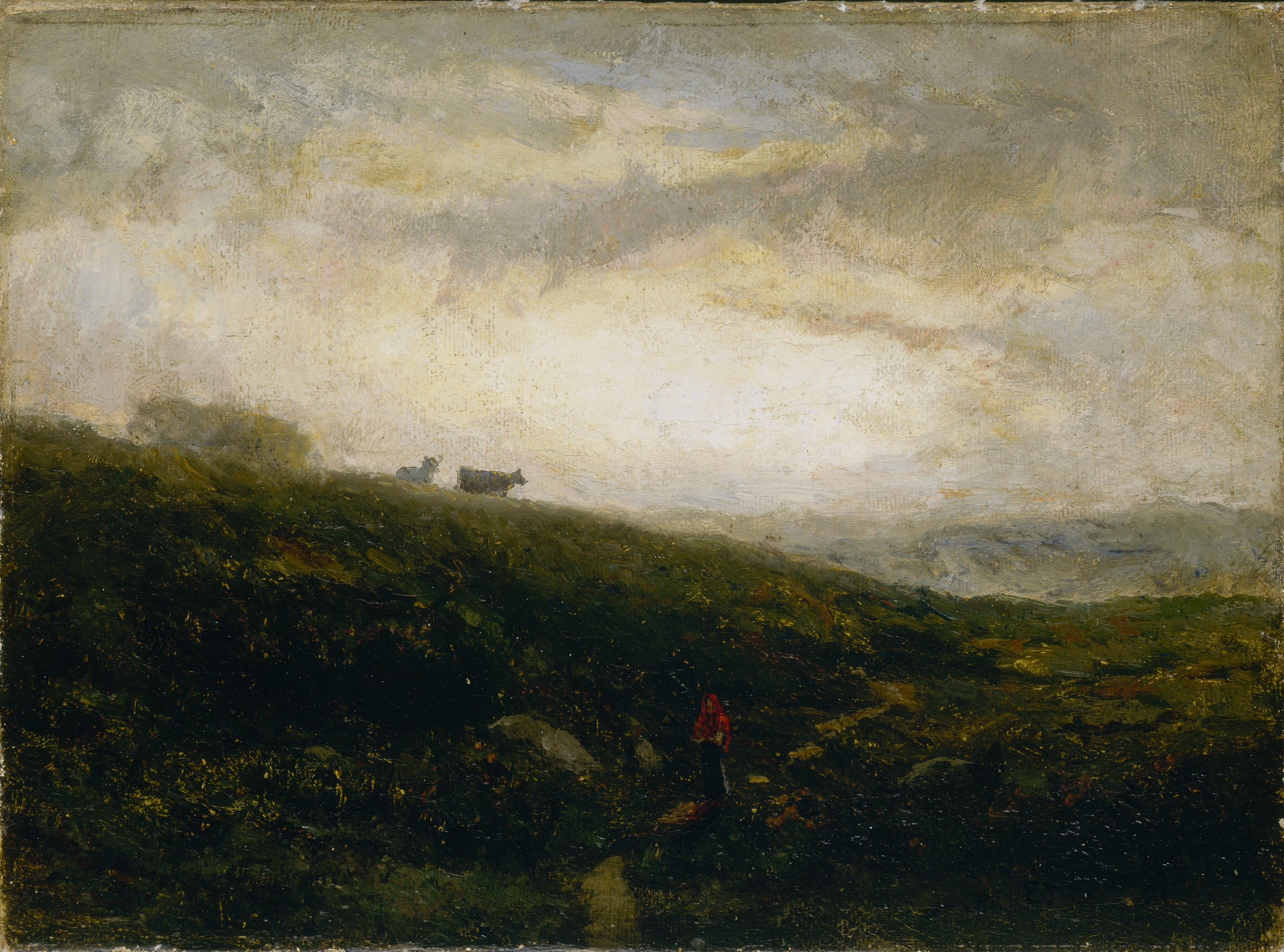 Edward Mitchell Bannister, Untitled (cows descending hillside)