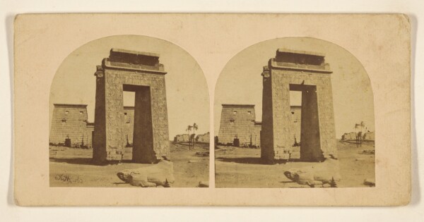 Francis Frith, The Approach to Karnac, with the Avenue of Sphynxes, and the Beautiful Ptolemaic Pylon.