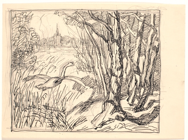 Fritz Syberg, Landskab med lettende svane