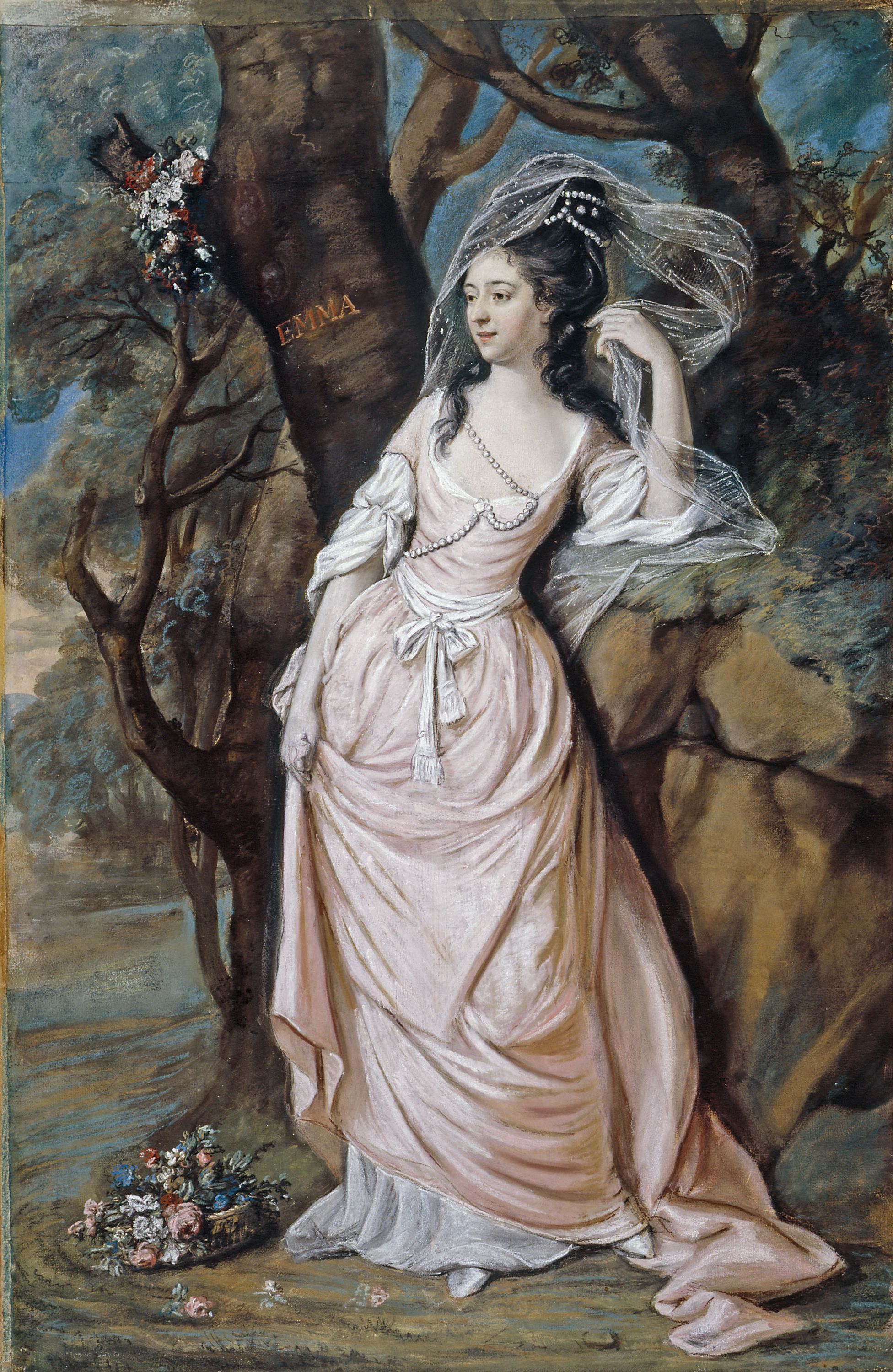 Hugh Douglas Hamilton, Portrait présumé de Lady Carhampton, née La Touche, en "Emma", "La Belle Brune" de Matthew Prior