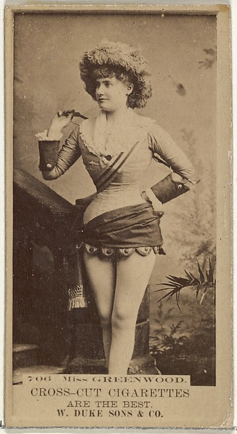 W. Duke, Sons & Co., Card Number 706, Miss Greenwood, from the Actors and Actresses series (N145-3) issued by Duke Sons & Co. to promote Cross Cut Cigarettes