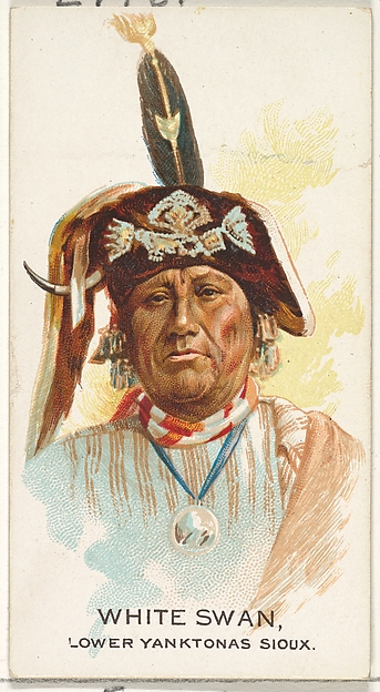 Allen & Ginter, White Swan, Lower Yanktonas Sioux, from the American Indian Chiefs series (N2) for Allen & Ginter Cigarettes Brands