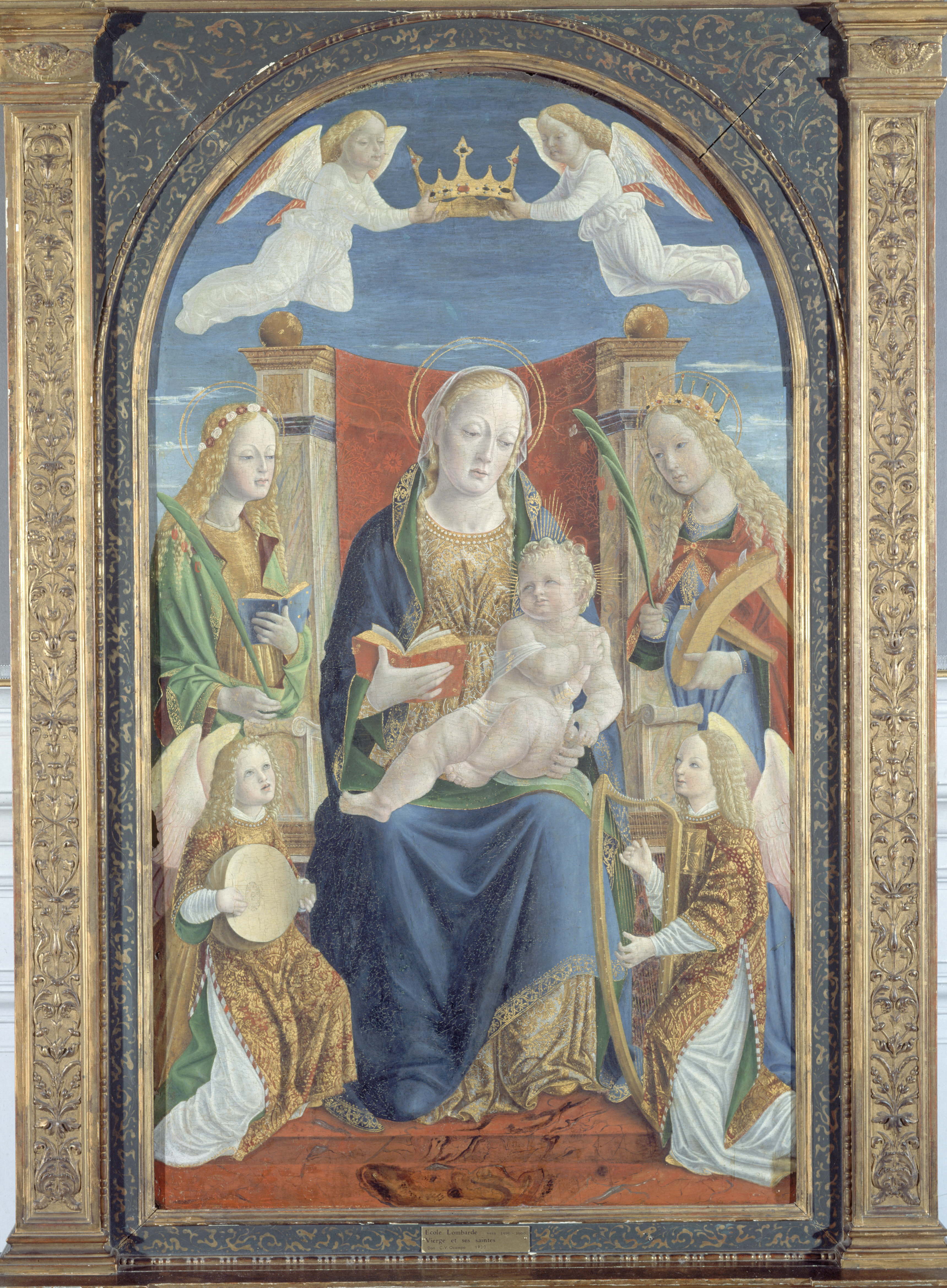 Anonyme, Vierge à l'enfant, avec sainte Dorothée, Sainte Catherine et deux anges musiciens