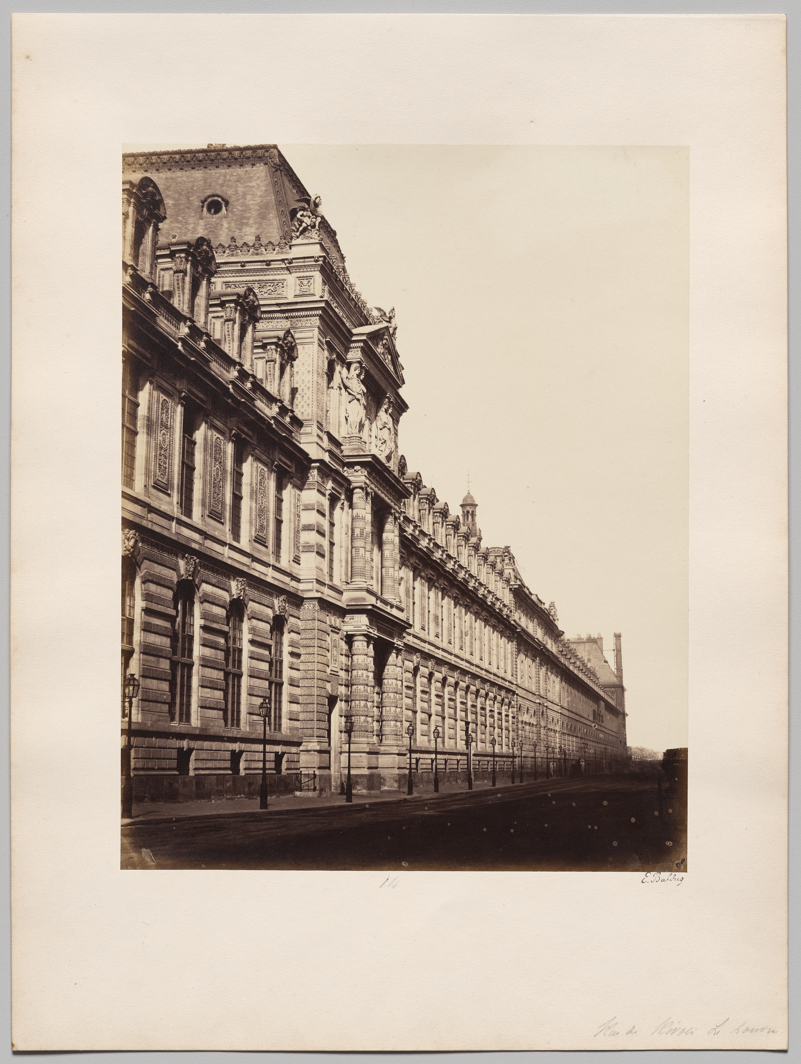 Édouard Baldus, Louvre, Façade rue de Rivoli, Paris