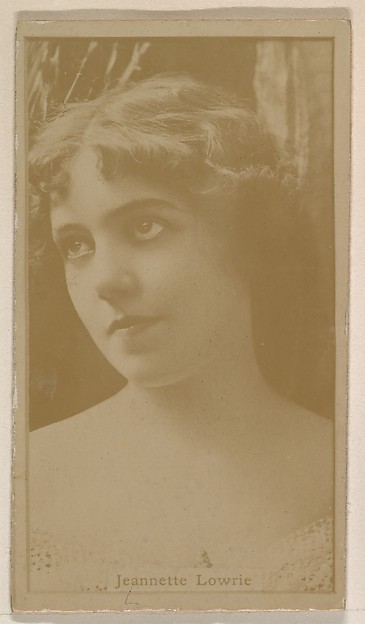 Kinney Brothers Tobacco Company, Jeannette Lowrie, from the Actresses series (N245) issued by Kinney Brothers to promote Sweet Caporal Cigarettes