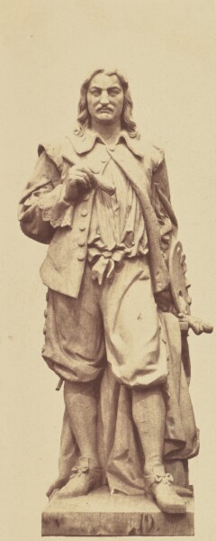 Édouard Baldus, ["Champaigne", Statue by Jean Louis Adolphe Eude, Decoration of the Louvre, Paris]