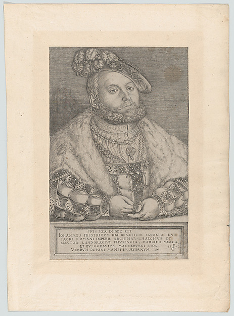 Georg Pencz, Portrait of Johann Friedrich the Magnanimous, Elector of Saxony