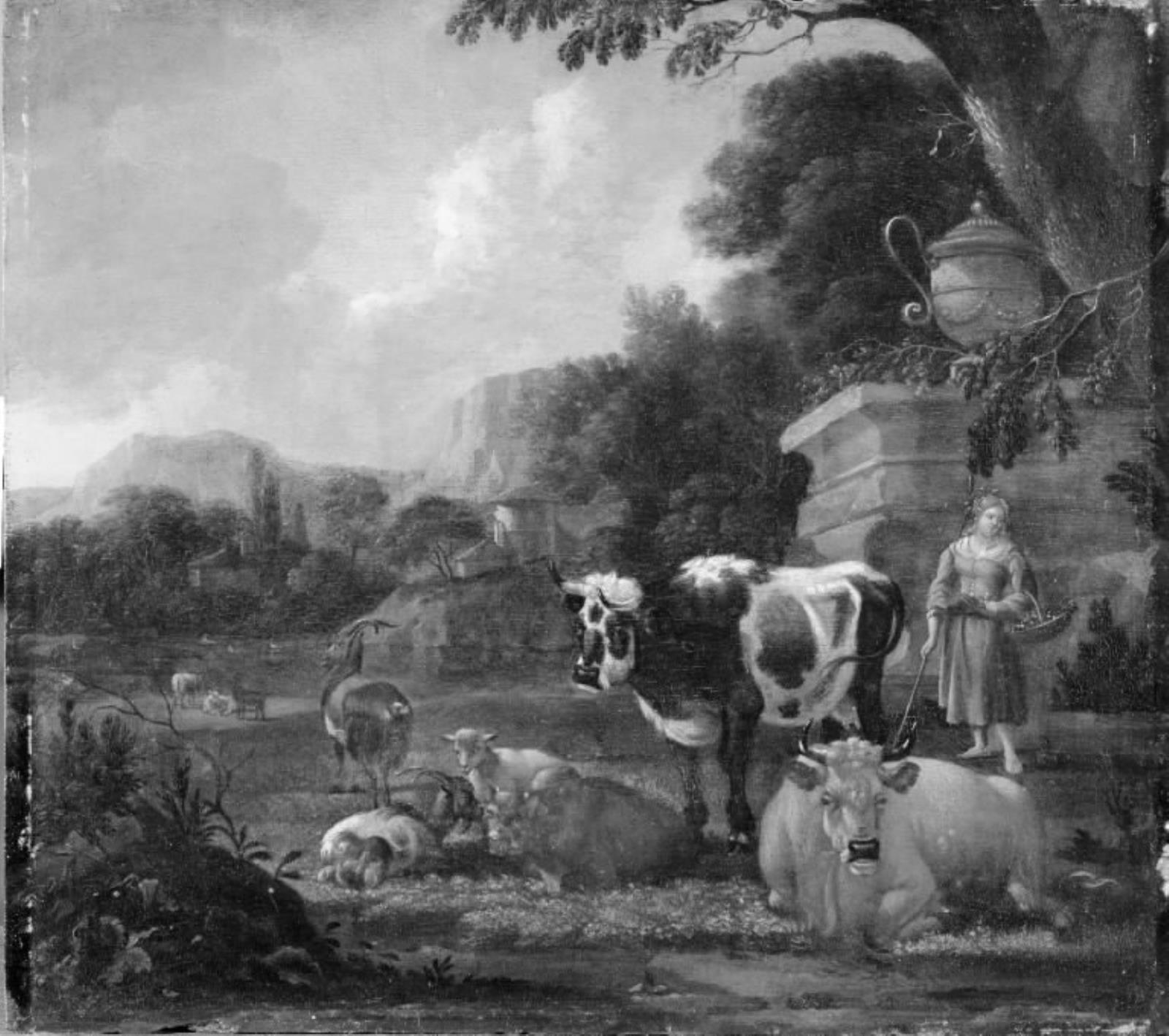 Esaias van de Velde, Hyrdinde med sine køer, får og geder