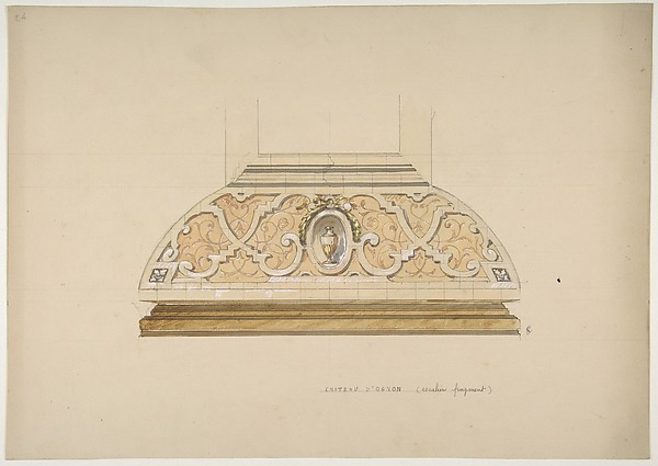 Jules-Edmond-Charles Lachaise, Design for the decoration of the stairway in the Château d'Ognon of M. deMachy (Oise, France)