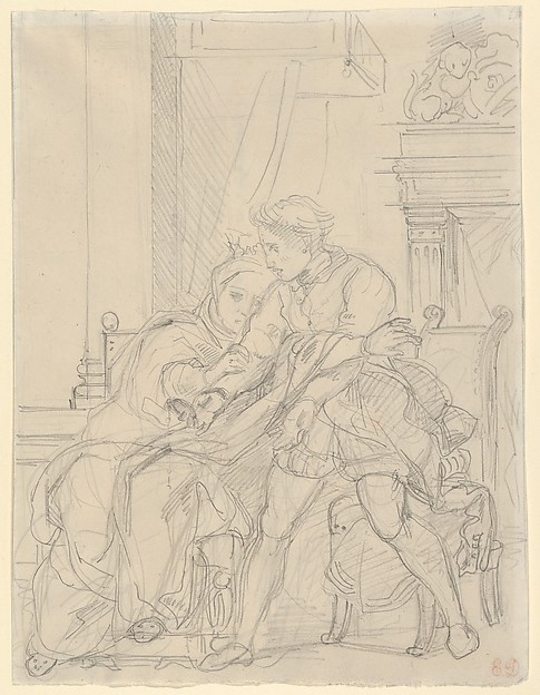 Eugène Delacroix, Hamlet Reproaches His Mother