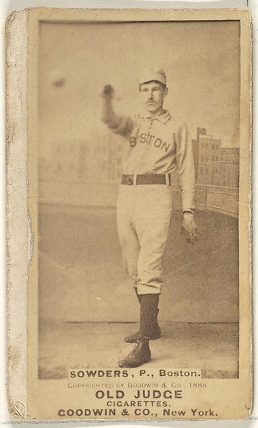 Goodwin & Company, Sowders, Pitcher, Boston, from the Old Judge series (N172) for Old Judge Cigarettes