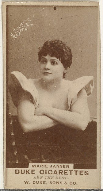 W. Duke, Sons & Co., Marie Jansen, from the Actors and Actresses series (N145-7) issued by Duke Sons & Co. to promote Duke Cigarettes