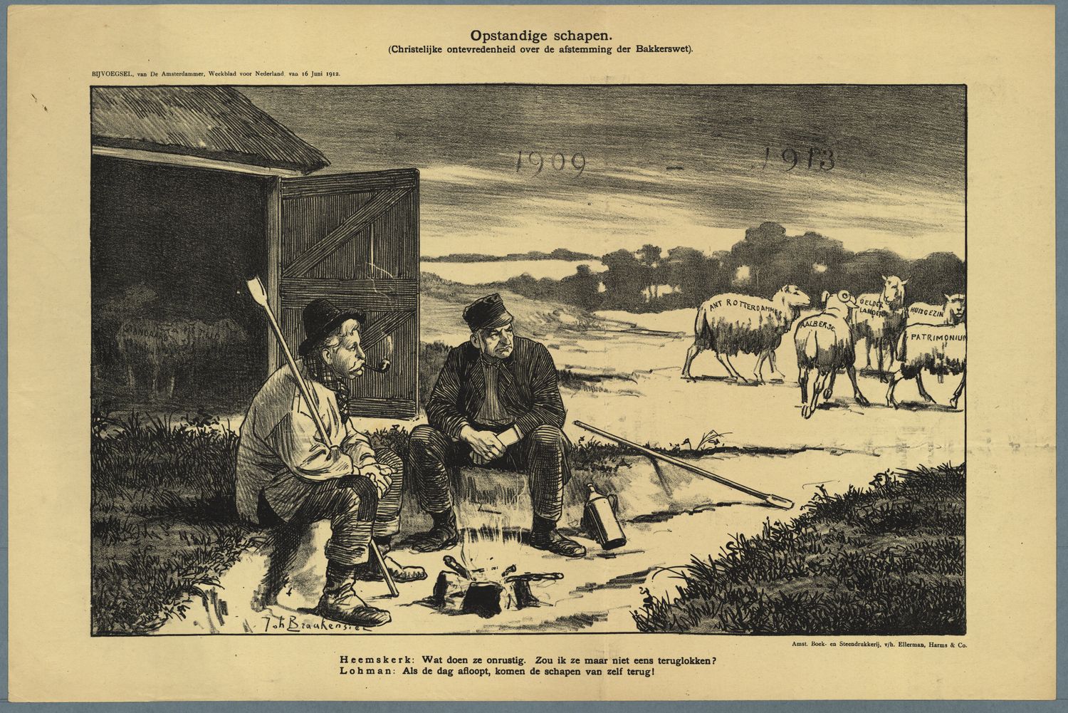 Braakensiek, Johan,draughtsman., Opstandige schapen