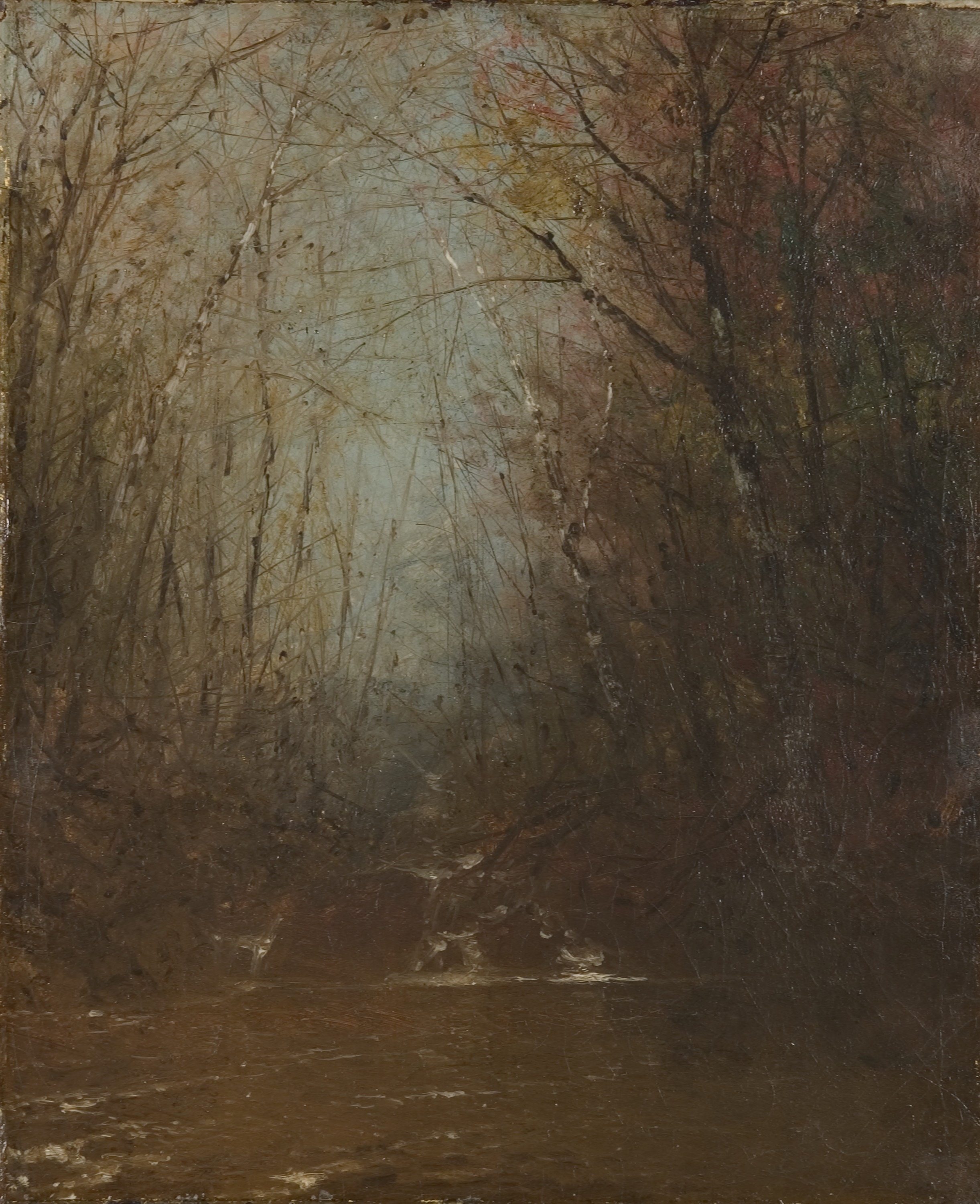 John Frederick Kensett, Forest Interior with Stream