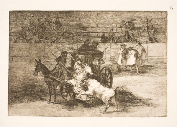 Francisco de Goya, Kamp fra en hestevogn trukket af to æsler
