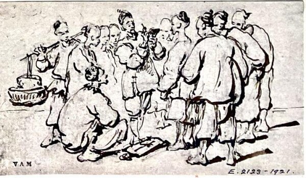 George Chinnery, An official surrounded by a large group of Chinese figures